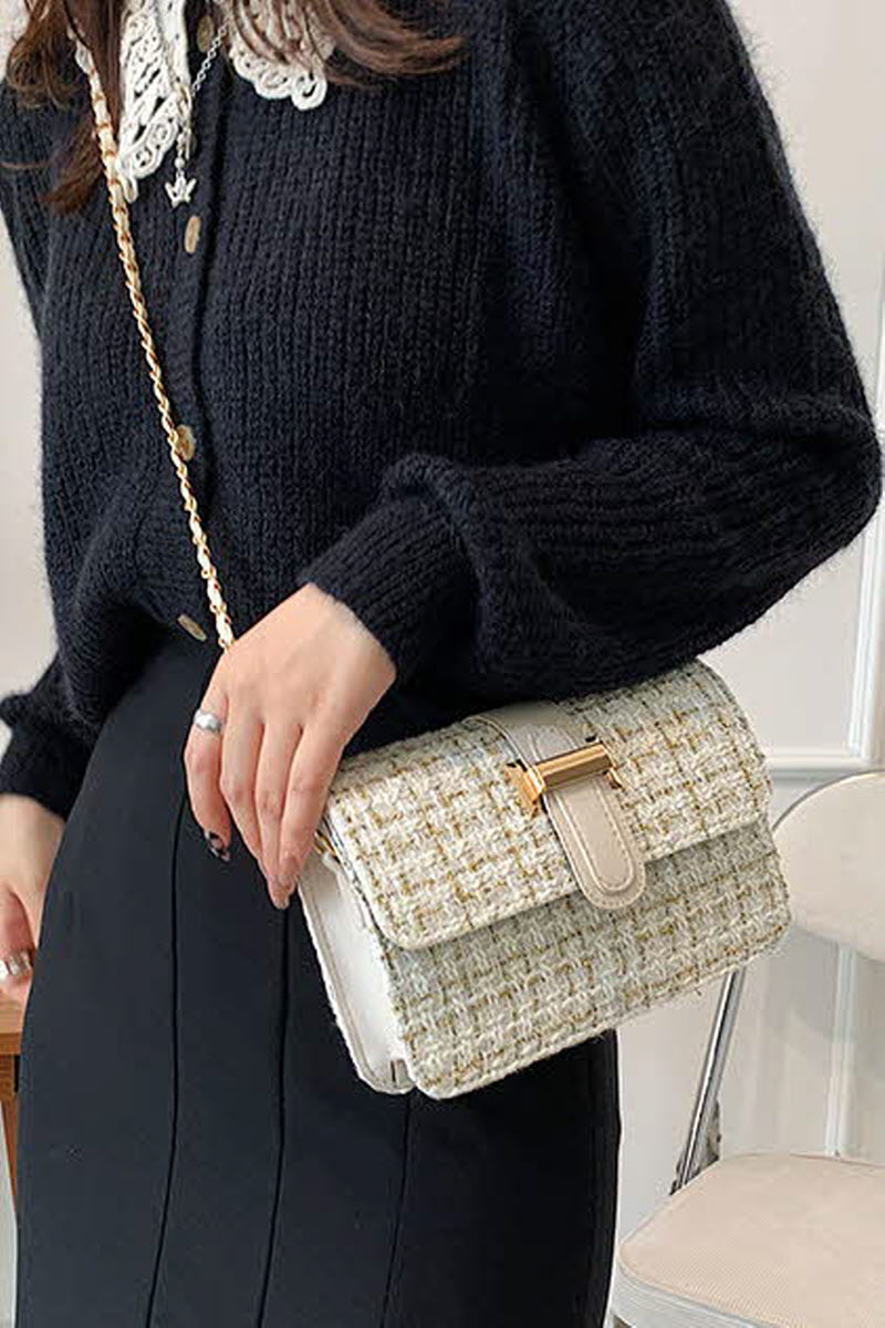 WOOLEN CHAIN SMALL SQUARE BAG