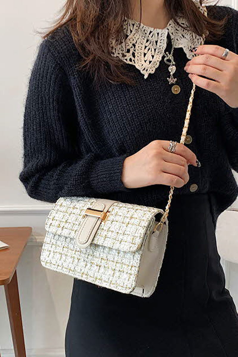 WOOLEN CHAIN SMALL SQUARE BAG