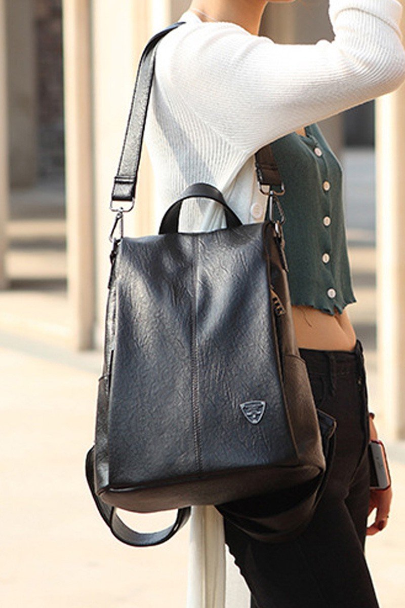 FAUX LEATHER STRAP TREND MODERN BACKPACK PURSE