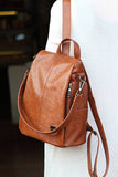 FAUX LEATHER STRAP TREND MODERN BACKPACK PURSE