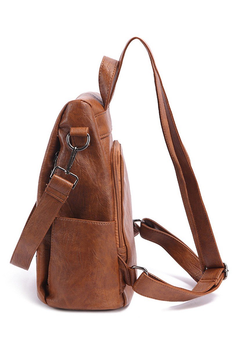 FAUX LEATHER STRAP TREND MODERN BACKPACK PURSE