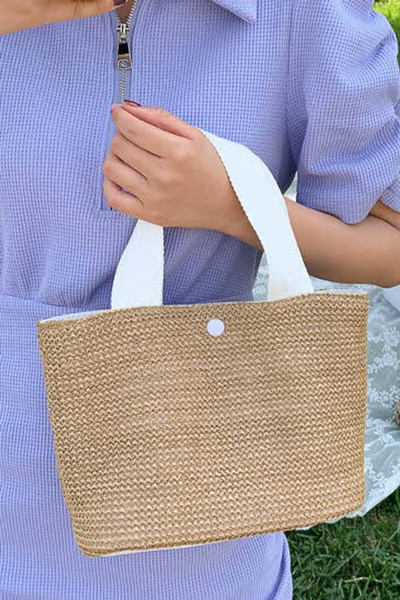 BEACH VACATION WOVEN STRAW BAG