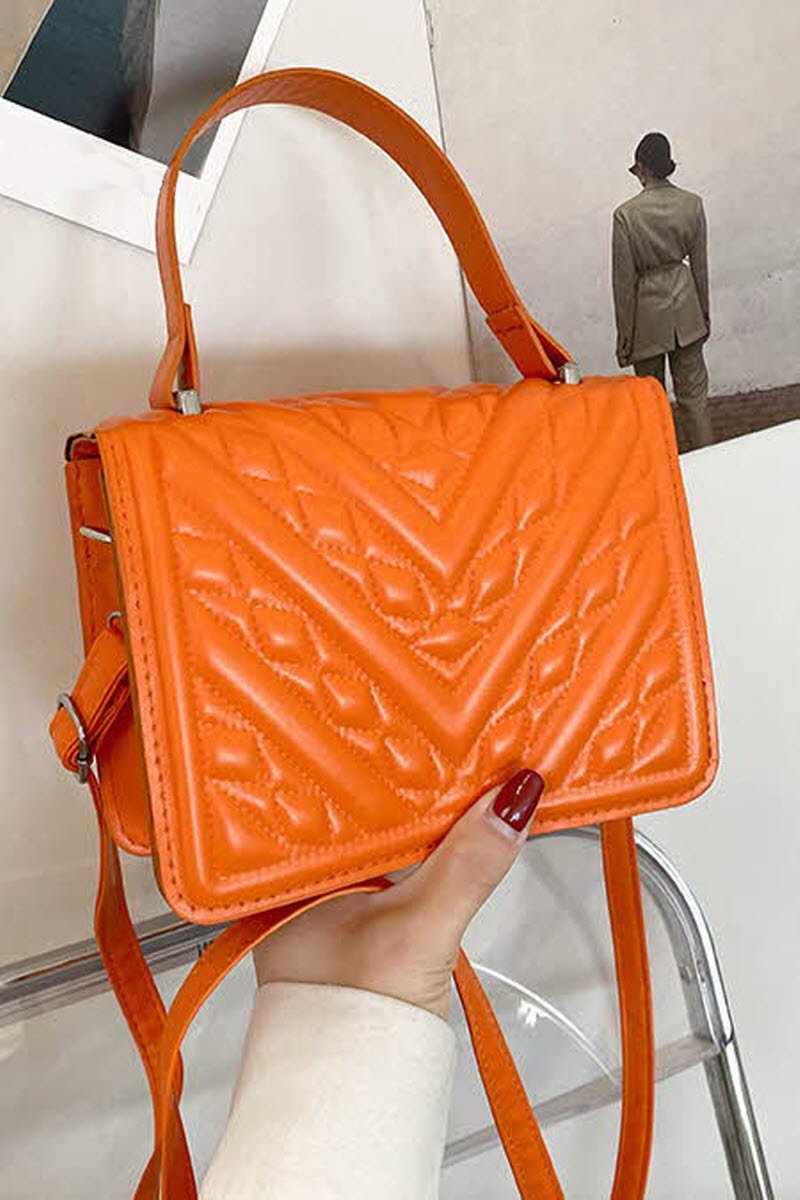 EMBROIDERED SOLID COLOR SMALL SQUARE BAG