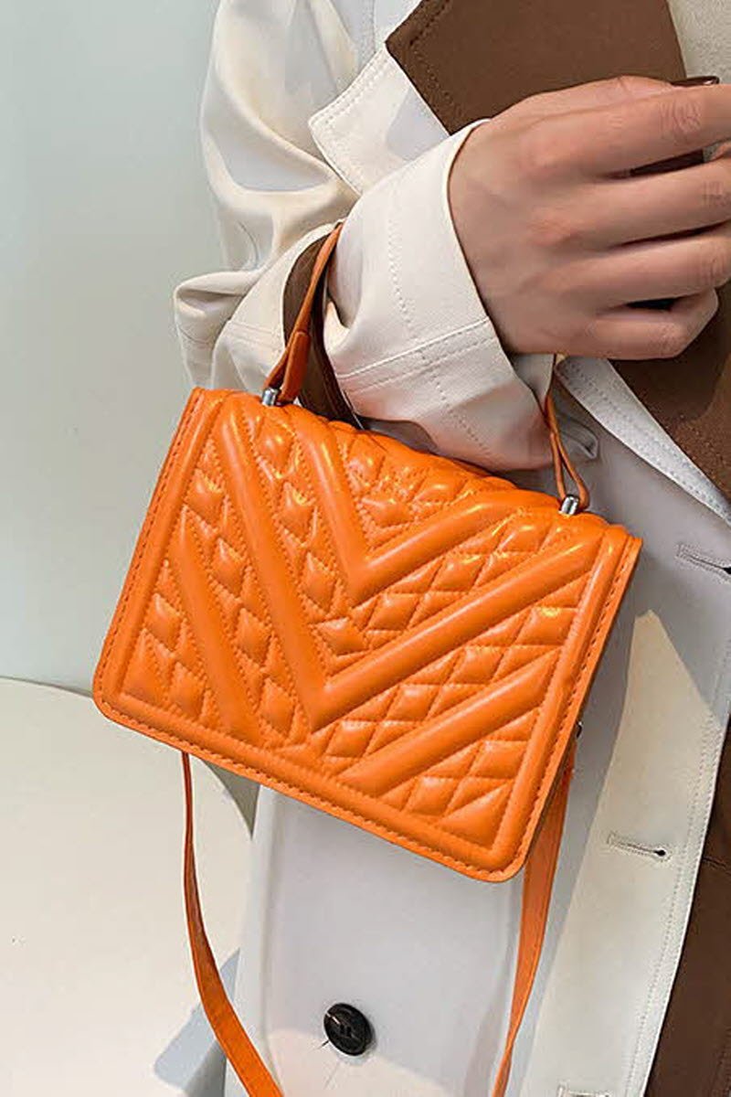 EMBROIDERED SOLID COLOR SMALL SQUARE BAG