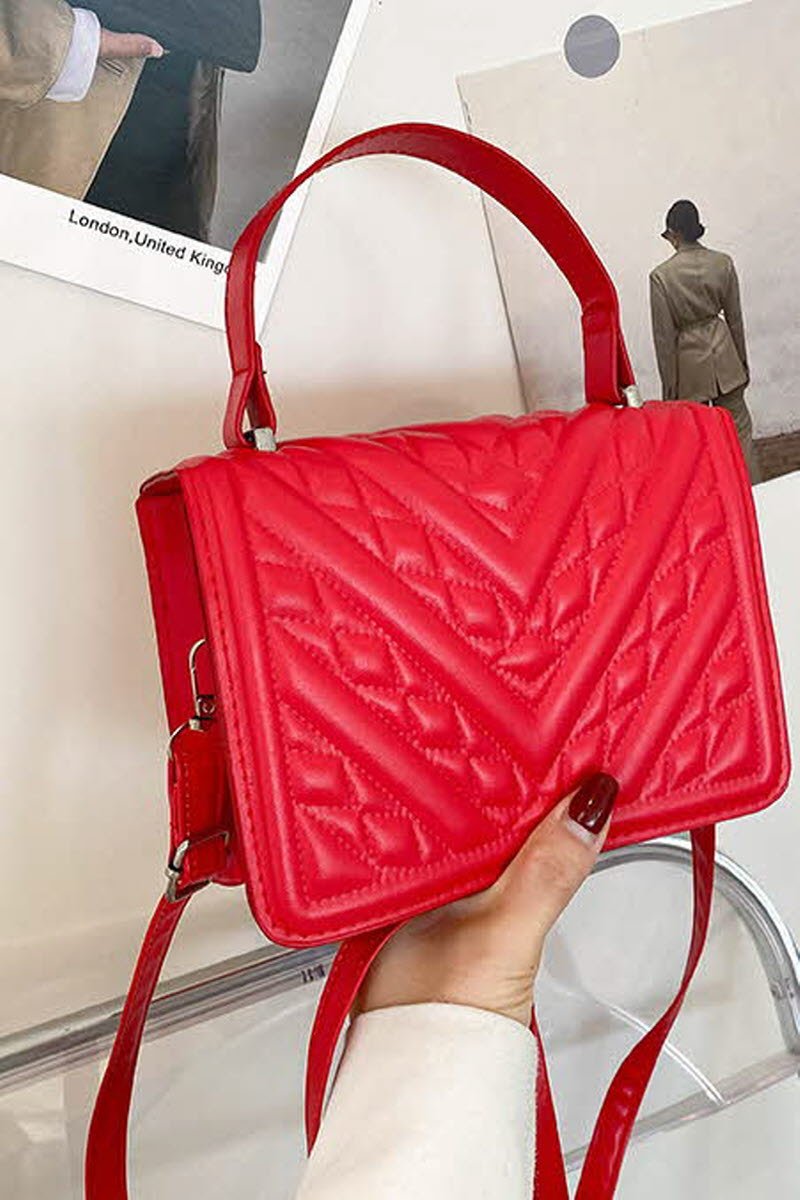 EMBROIDERED SOLID COLOR SMALL SQUARE BAG