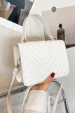 EMBROIDERED SOLID COLOR SMALL SQUARE BAG