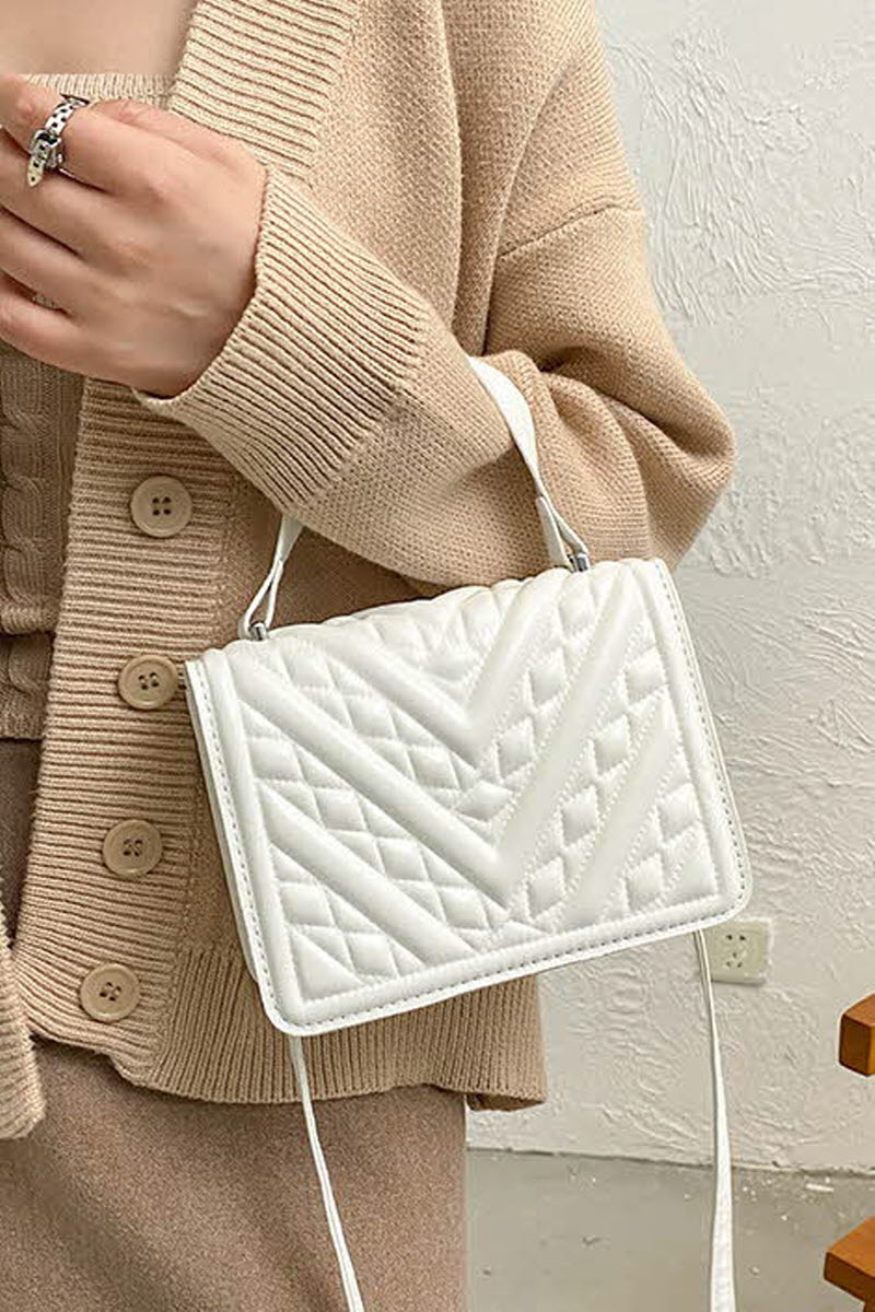 EMBROIDERED SOLID COLOR SMALL SQUARE BAG