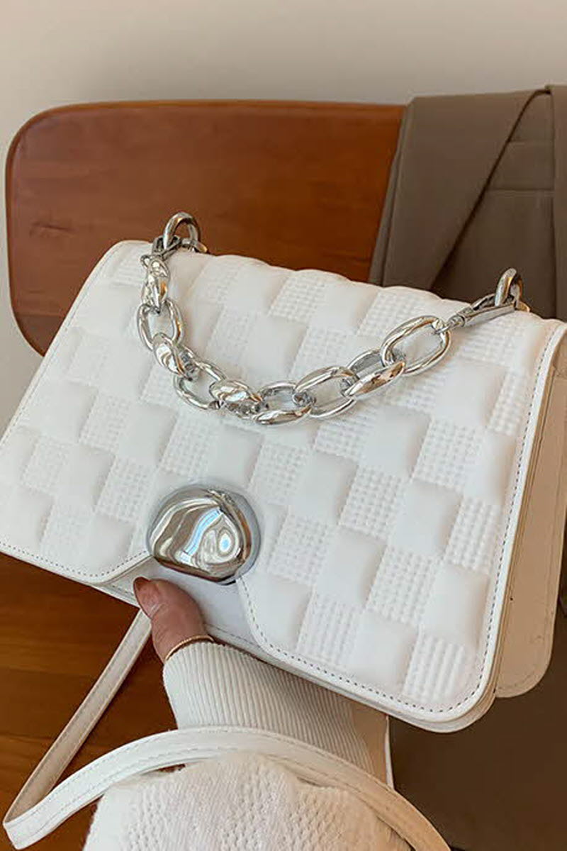 CASUAL EMBOSSED SMALL SQUARE BAG