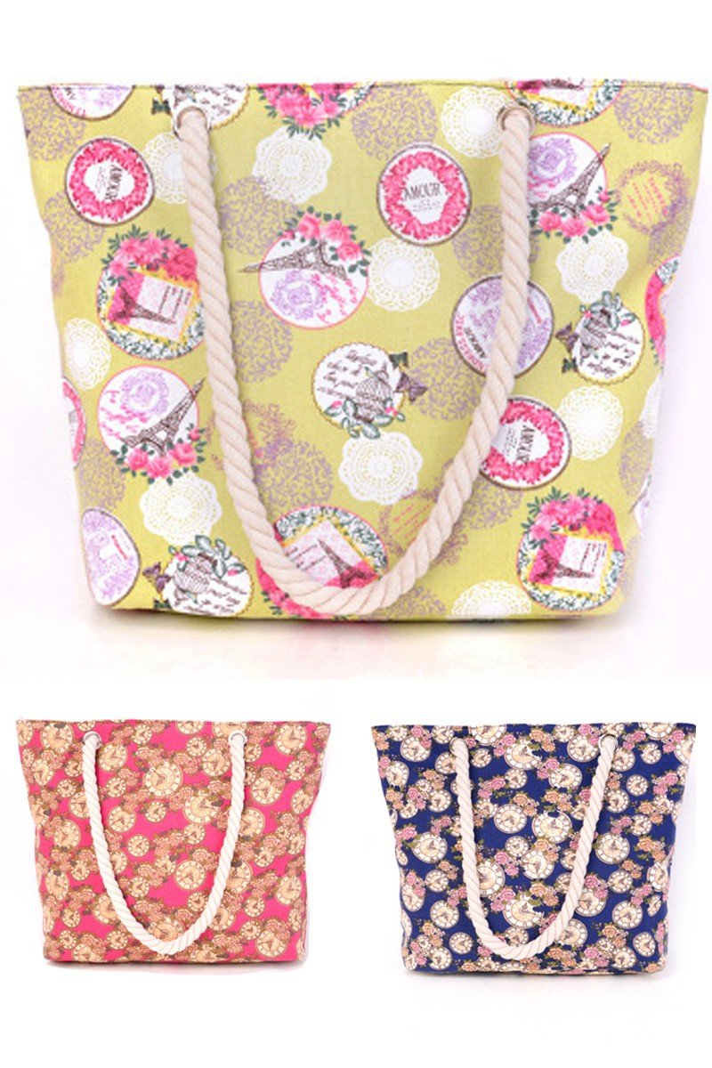 PATTERNED LIGHT FASHION BEACH BAGS