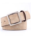 BASIC LEATHERETTE TRENDY SQUARE BUCKLE BELT