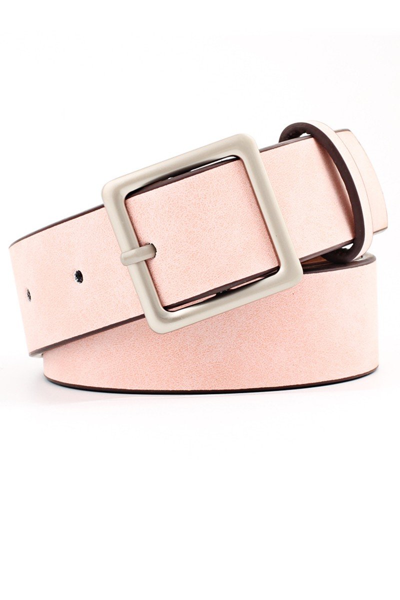 BASIC LEATHERETTE TRENDY SQUARE BUCKLE BELT