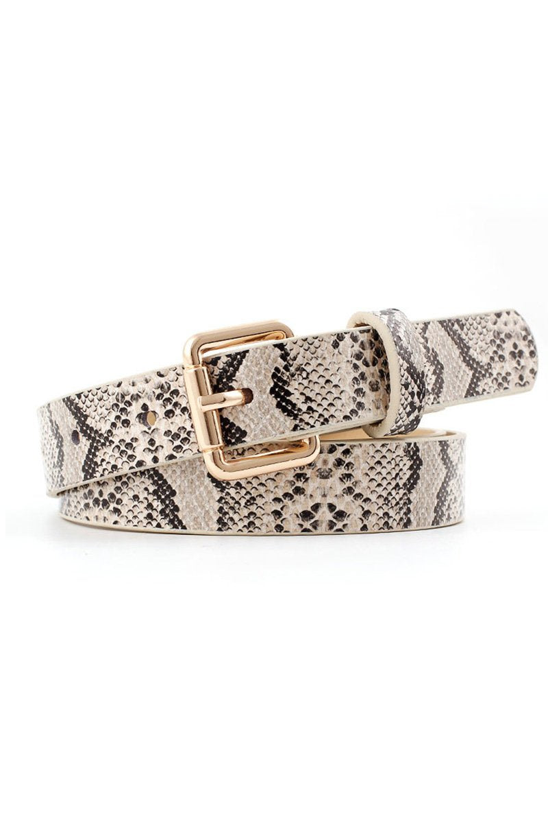 SNAKE SKIN PATTERN CASUAL BELT