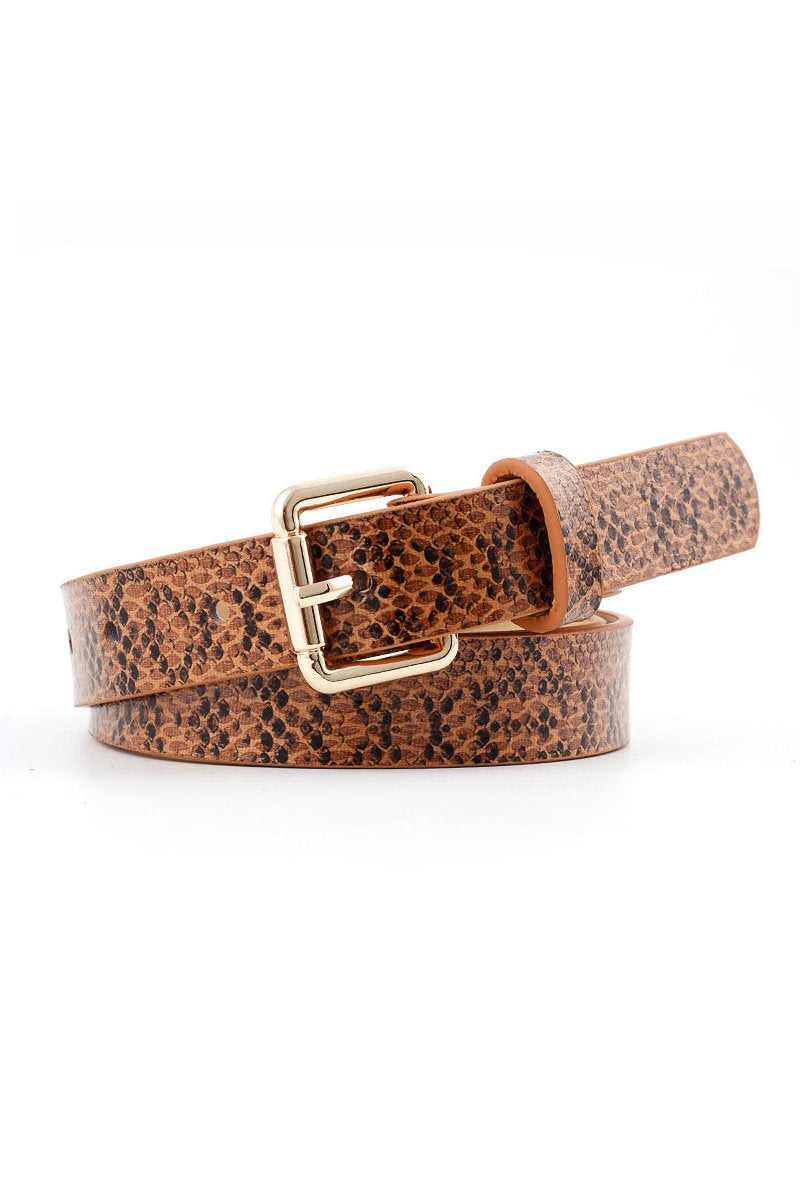 SNAKE SKIN PATTERN CASUAL BELT