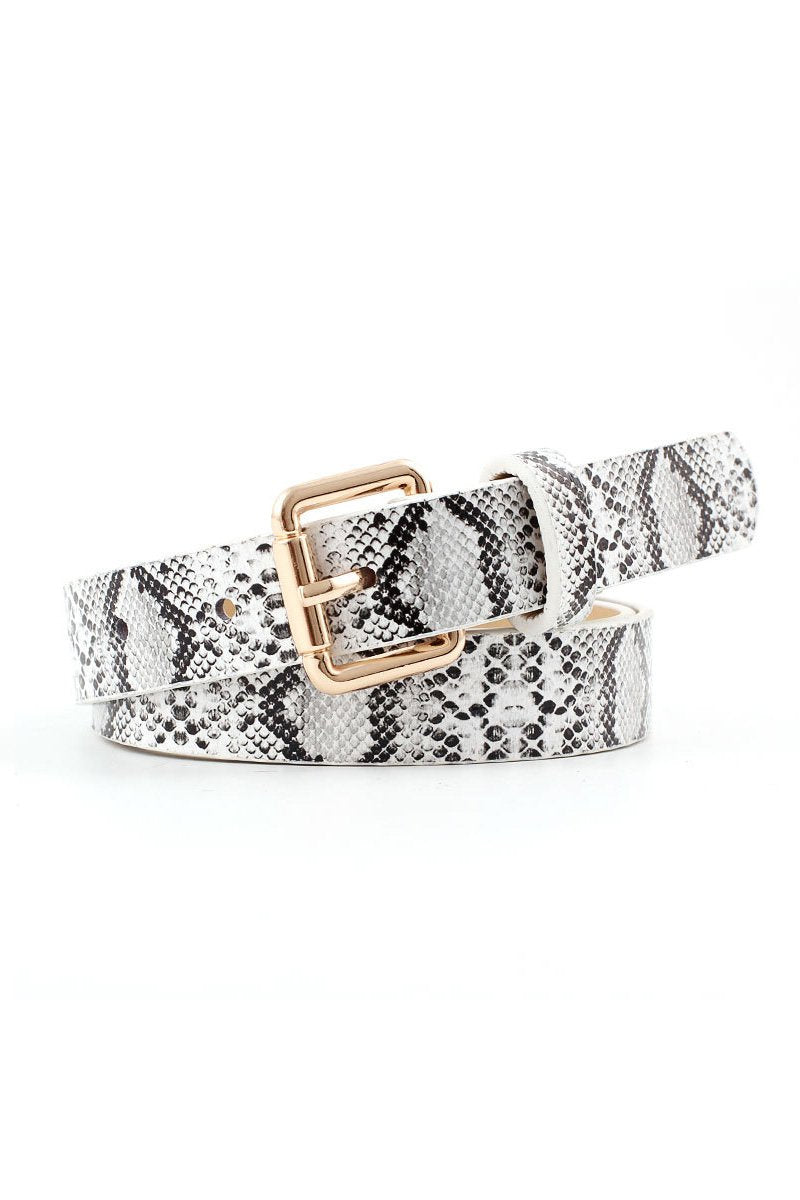 SNAKE SKIN PATTERN CASUAL BELT