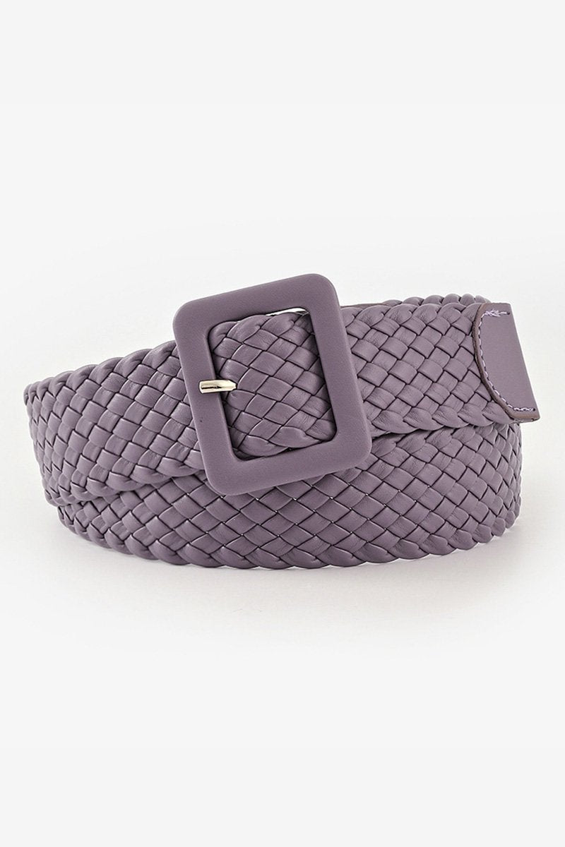 SQUARE BUCKLE QUILTED FASHION BELT