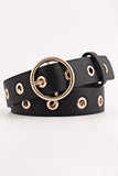 BASIC LEATHERETTE TRENDY HOLE BUCKLE BELT