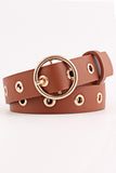 BASIC LEATHERETTE TRENDY HOLE BUCKLE BELT