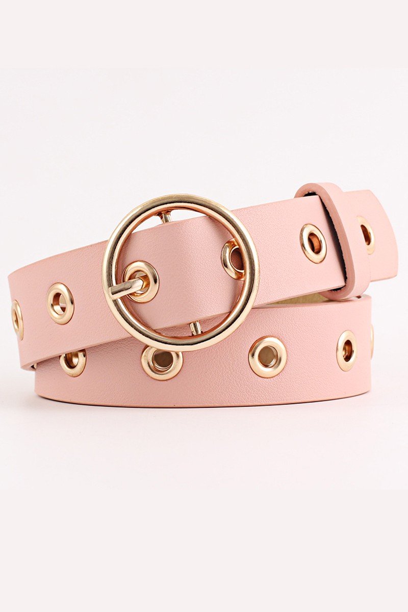 BASIC LEATHERETTE TRENDY HOLE BUCKLE BELT