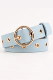 BASIC LEATHERETTE TRENDY HOLE BUCKLE BELT