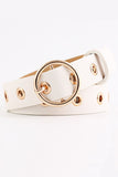 BASIC LEATHERETTE TRENDY HOLE BUCKLE BELT