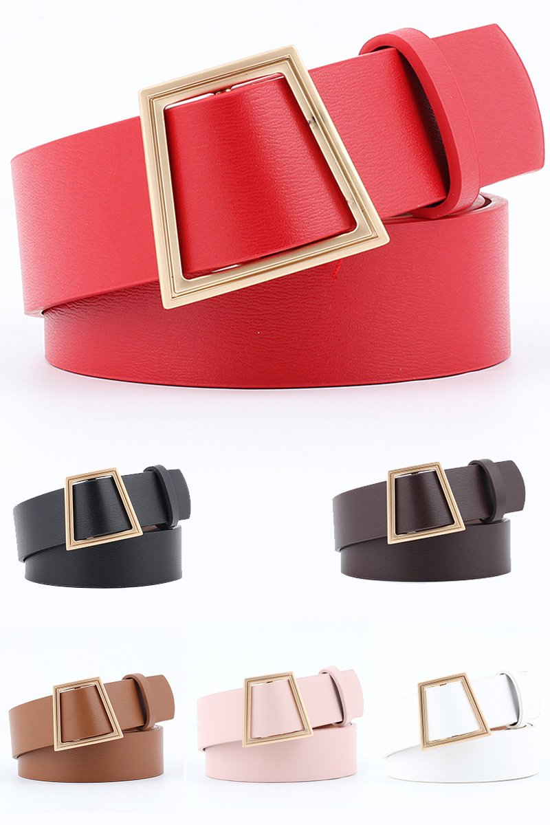 GOLD SQUARE BUCKLE SIMPLE CASUAL BELT