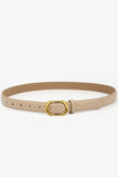 GOLD ROUND BUCKLE SLIM BELT