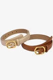 GOLD ROUND BUCKLE SLIM BELT