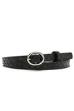 ROUND METAL BUCKLE QUILTING CASUAL BELT