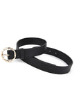 ROUND BUCKLE LEOPARD ANIMAL PRINTING LEATHER BELT