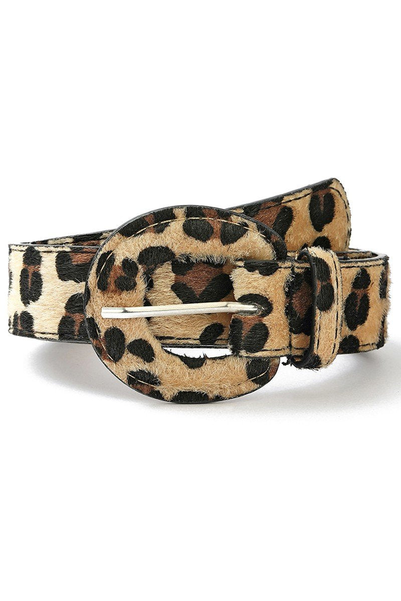 ANIMAL PRINTING LEATHER BUCKLE FASHION BELT