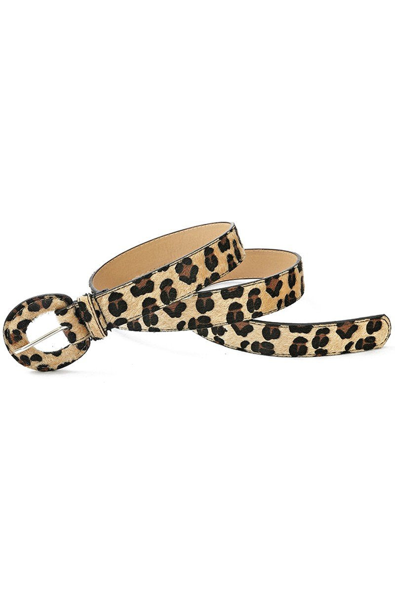 ANIMAL PRINTING LEATHER BUCKLE FASHION BELT