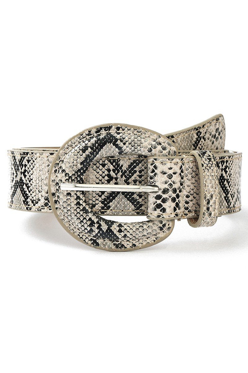 ANIMAL PRINTING LEATHER BUCKLE FASHION BELT