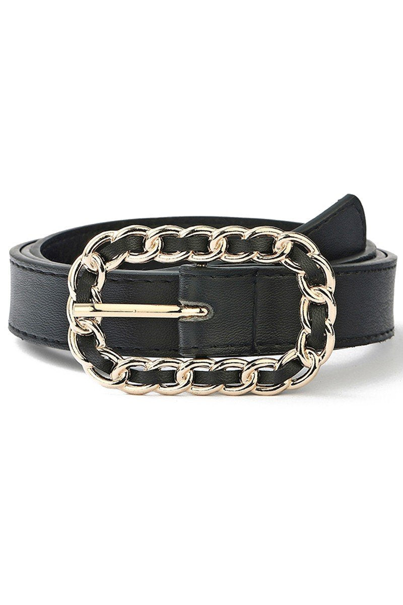 RECTANGLE CHAIN BUCKLE FASHION BELT