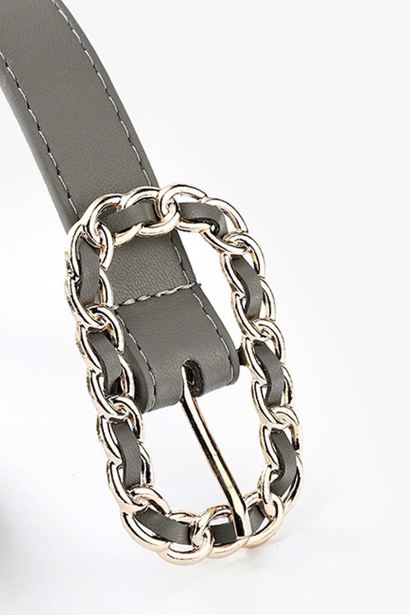 RECTANGLE CHAIN BUCKLE FASHION BELT