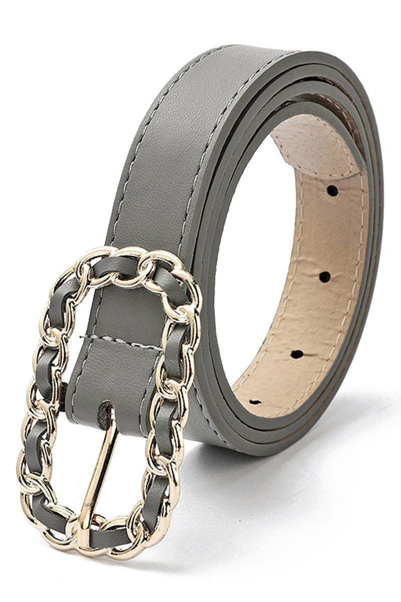 RECTANGLE CHAIN BUCKLE FASHION BELT