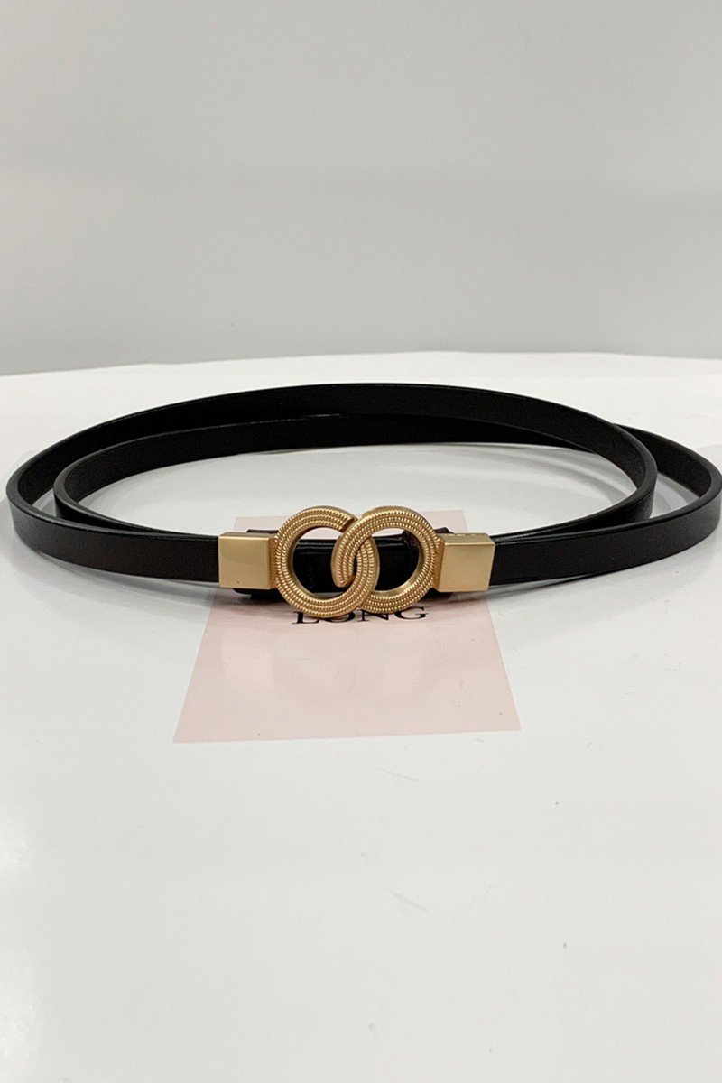 DOUBLE RING BUCKLE TRENDY SLIM BELT