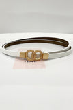 DOUBLE RING BUCKLE TRENDY SLIM BELT