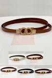 DOUBLE RING BUCKLE TRENDY SLIM BELT