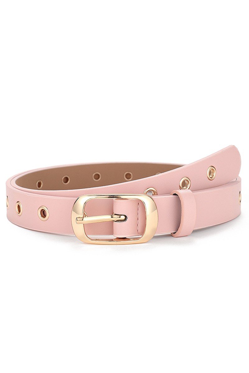 TRENDY FASHION SIMPLE EYELET LEATHER BELT