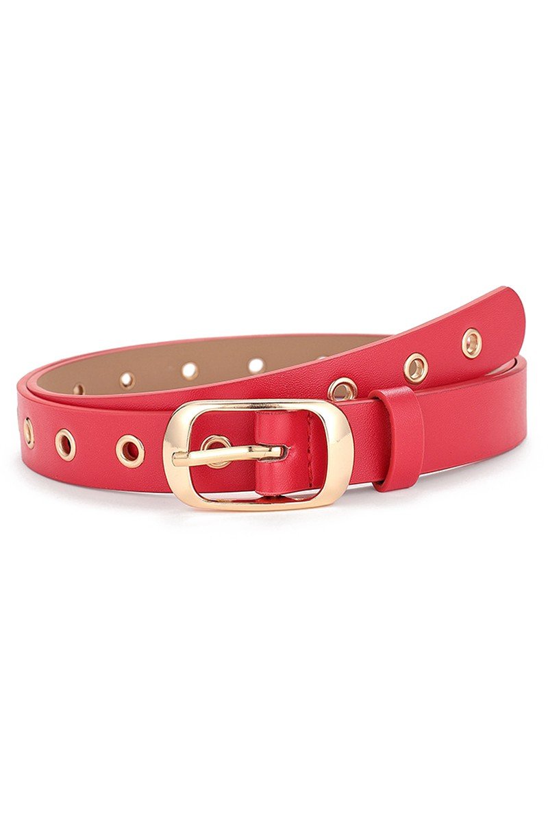 TRENDY FASHION SIMPLE EYELET LEATHER BELT