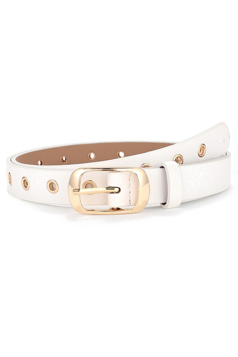 TRENDY FASHION SIMPLE EYELET LEATHER BELT