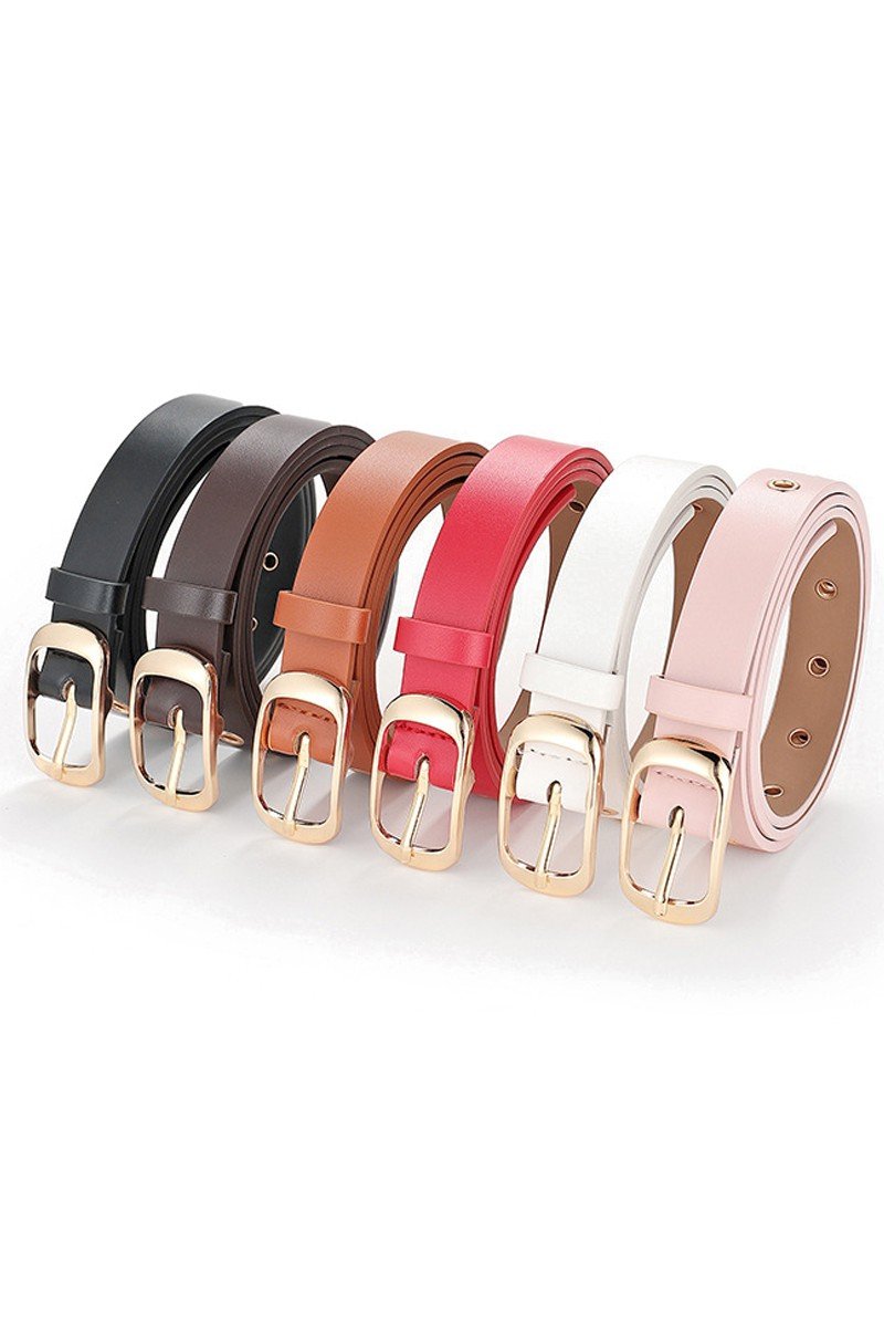 TRENDY FASHION SIMPLE EYELET LEATHER BELT