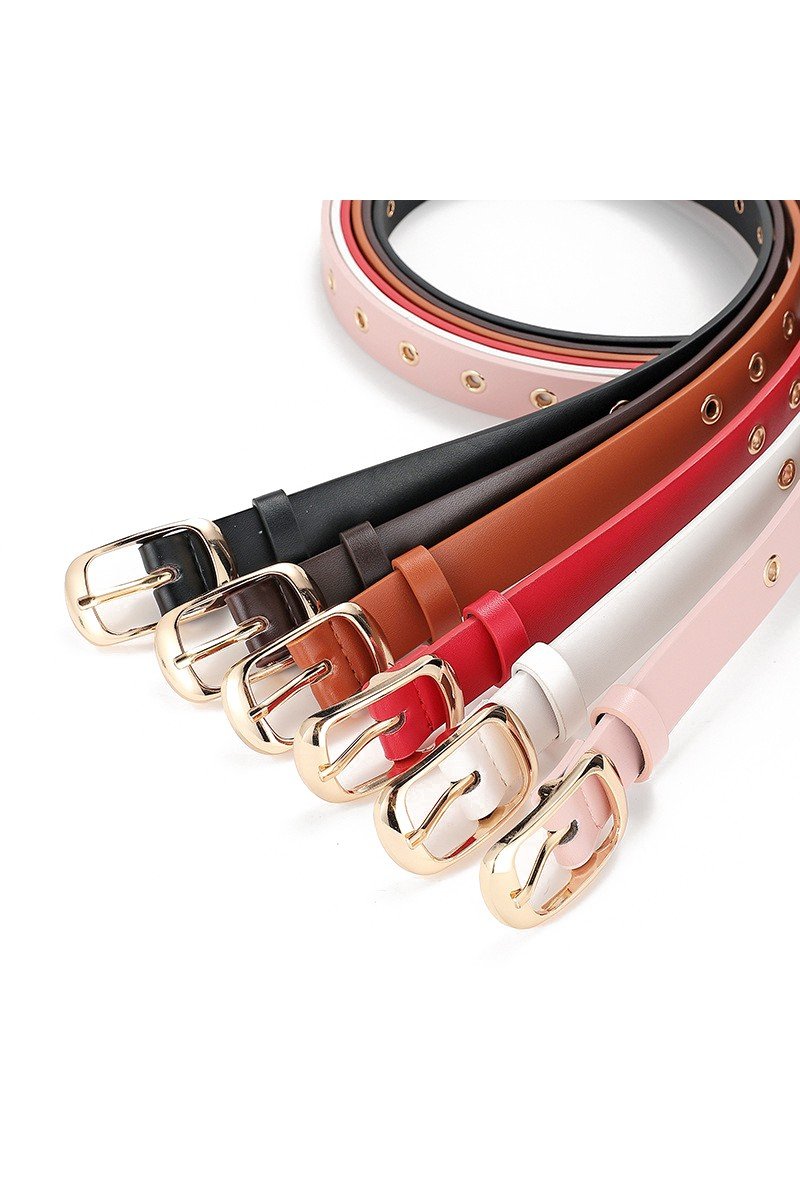 TRENDY FASHION SIMPLE EYELET LEATHER BELT