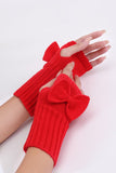 WINTER SOLID RIBBON POINT KNIT HAND WARMERS