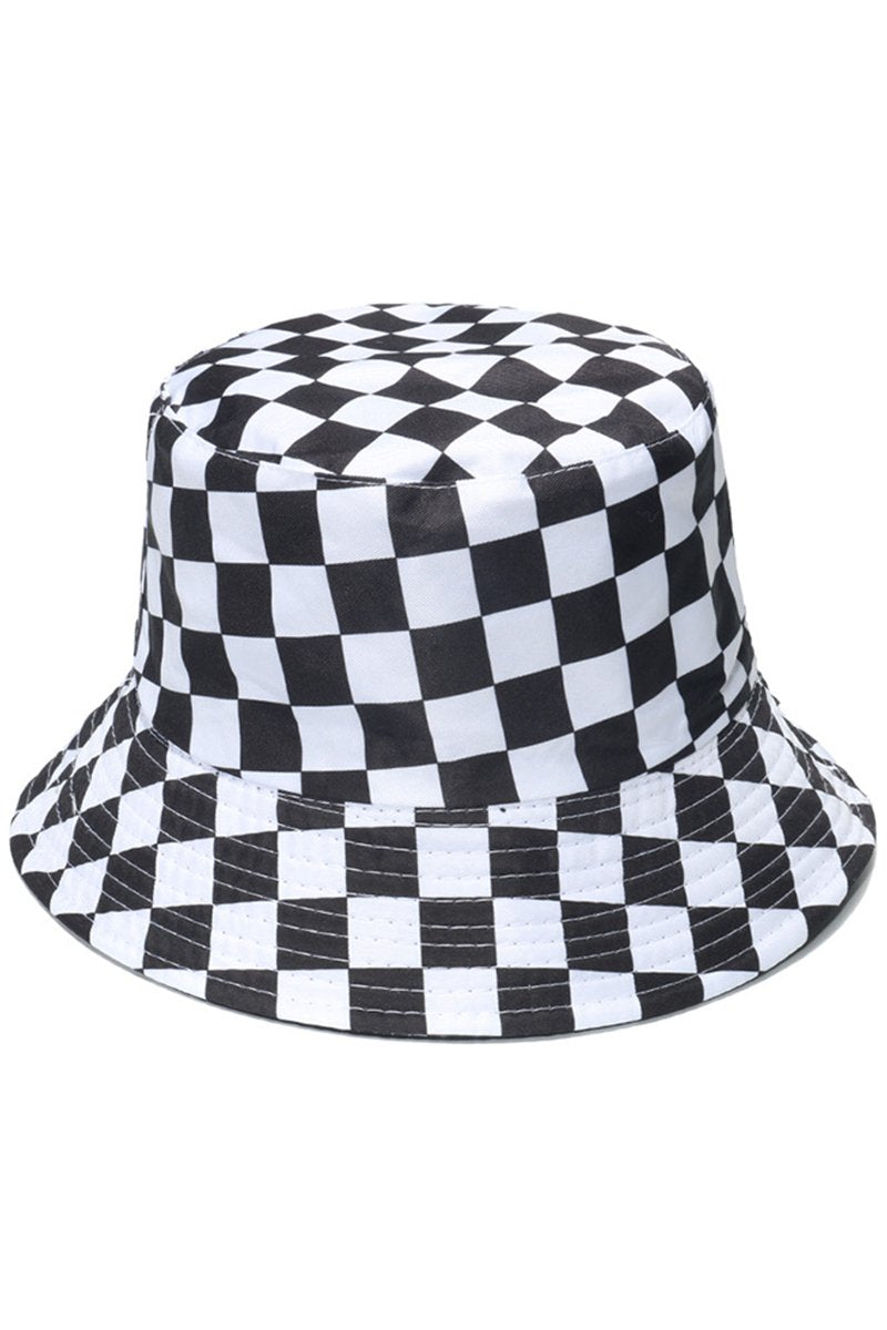 PLAID PATTERN DANDY BUCKET HAT FISHERMAN HAT