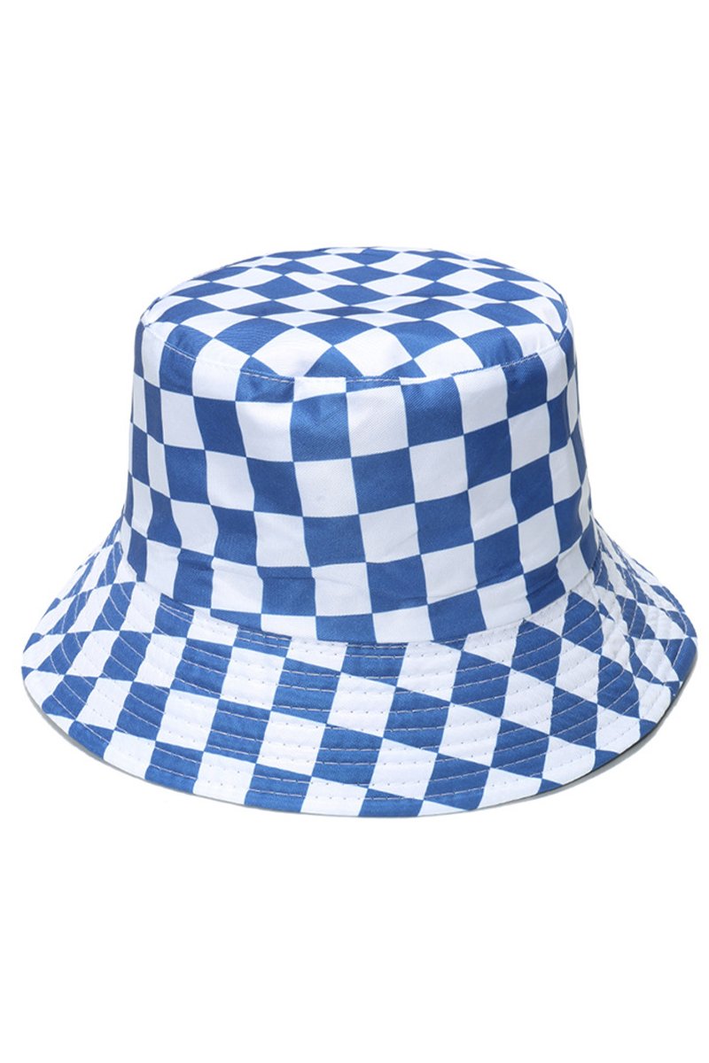 PLAID PATTERN DANDY BUCKET HAT FISHERMAN HAT