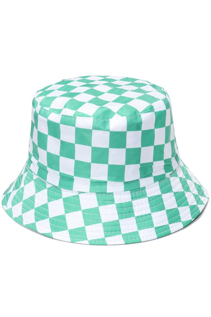 PLAID PATTERN DANDY BUCKET HAT FISHERMAN HAT