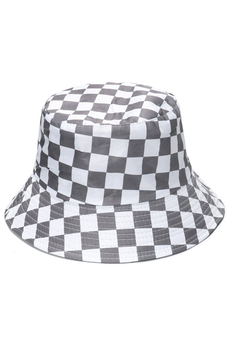 PLAID PATTERN DANDY BUCKET HAT FISHERMAN HAT