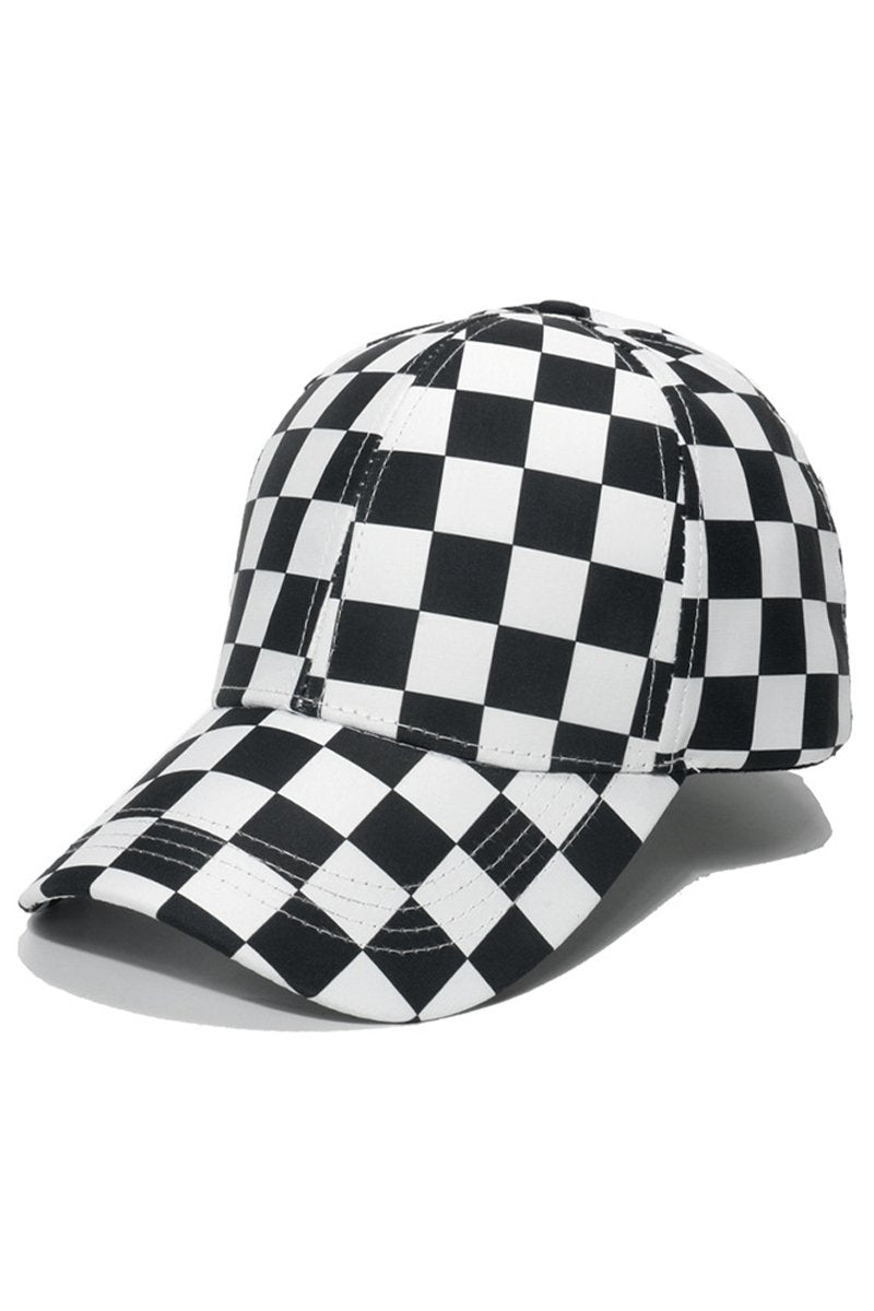 PLAID PATTERN CASUAL BASEBALL CAP