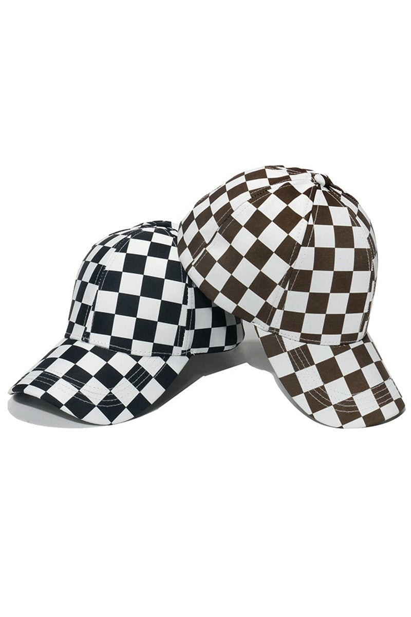 PLAID PATTERN CASUAL BASEBALL CAP